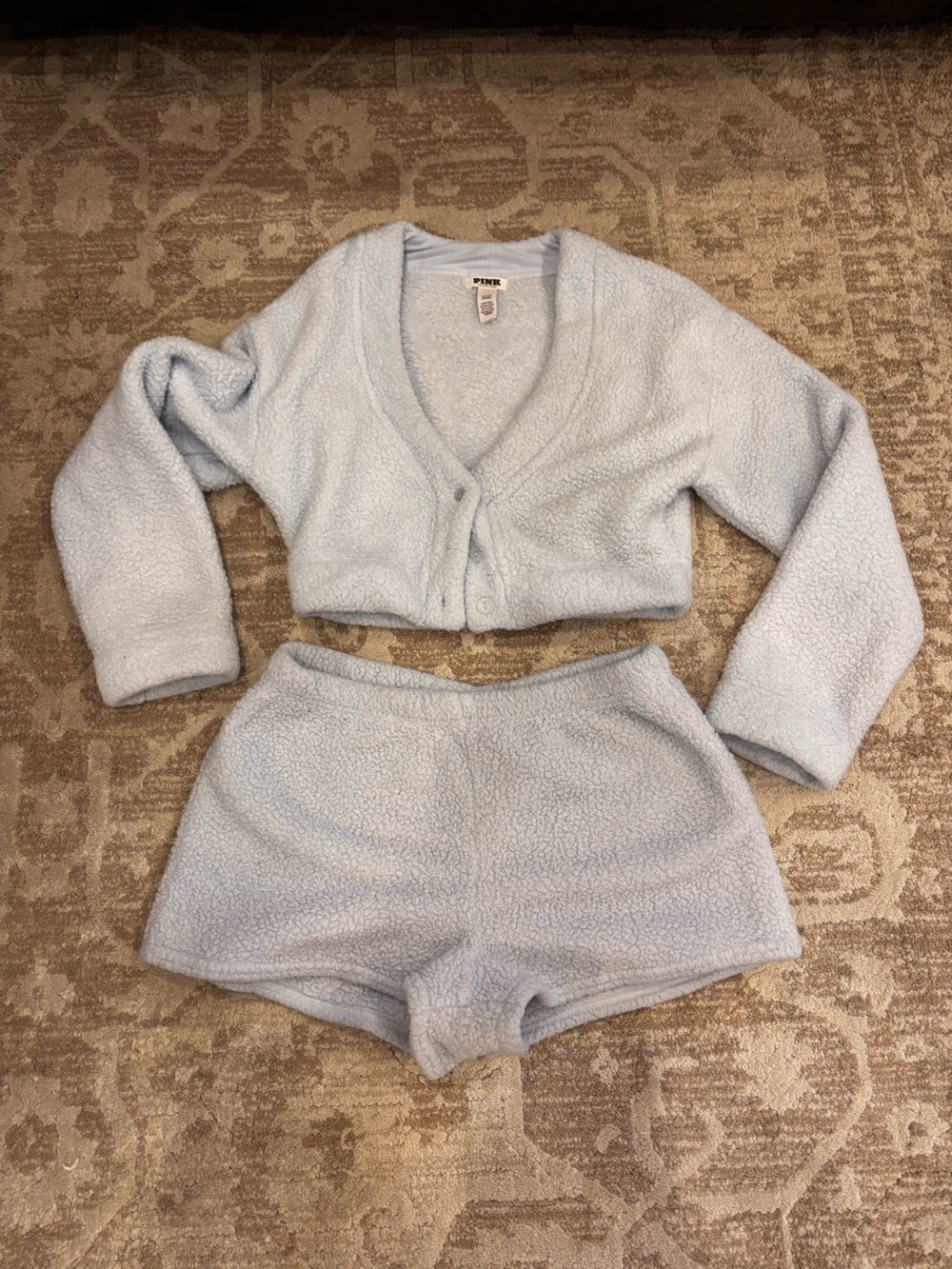 PINK Victoria's Secret Light Blue Sherpa Jacket